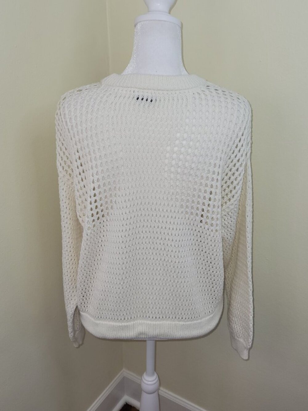 Sweaty Betty Tides High Open Weave Sweater Ivory White Women's Size 0 - Picture 6 of 13